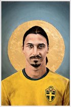 JUNIQE - Poster in kunststof lijst Football Icon - Zlatan Ibrahimovic