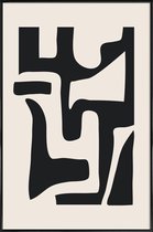 JUNIQE - Poster met kunststof lijst Ladders -13x18 /Grijs & Ivoor