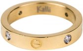 Kalli ring Crystal and Screw Motiv Goud-4025 (17mm)