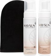 Waysun® Deep Dark - Self tan - Zelfbruiner Handschoen - Scrub handschoen - Zelfbruiner lichaam & gezicht - Tanning mitt – Scrub