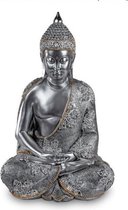 Buddha - Boedha - Zittend - Beeld - 58cm - Zilver