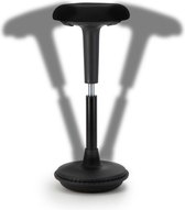 Wobblez® Ergonomische Bureaustoel voor Zit Sta Bureaus vanaf 90 cm Hoogte - Wiebelkruk voor Staand Werken in Hoogte Verstelbaar van 63-83 cm - Zwart Zwart 63