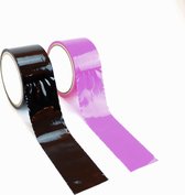 Mermaid Mysteries - BDSM Bondage Tape Duopack - Set van 2 x 15 Meter Ondoorzichtige Rollen Tape- Zwart & Roze