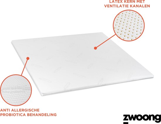 zwoong® Latex Topper 140x200cm - 120 Proef Nachten - Ergonomisch