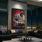 Luxe Canvas Schilderij Biggie Smals | 75x100 | Woonkamer | Slaapkamer | Rap | Kleur | Art | Music | ** 4CM DIK! 3D Effect**