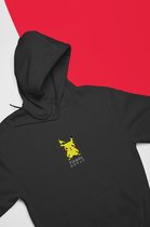 Pikachu Pixel Art Zwart Hoodie - Kawaii Anime Merchandise - Pokemon - Unisex Maat XL