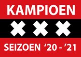 Kampioensvlag 70x100cm - Seizoen '20 / '21 - Amsterdam vlag - ajax vlag