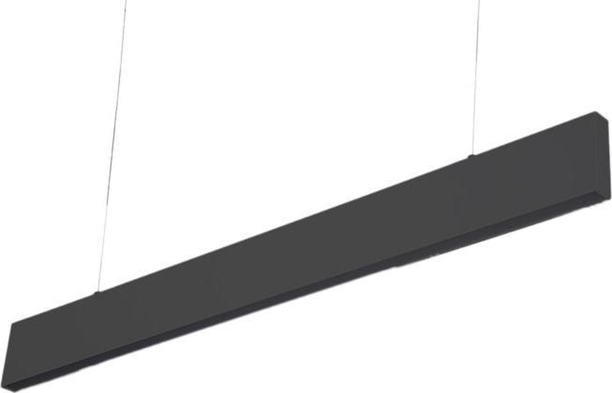 Groenovatie LED Linear Hangarmatuur - 20W - 90cm - Mat Zwart - Warm Wit