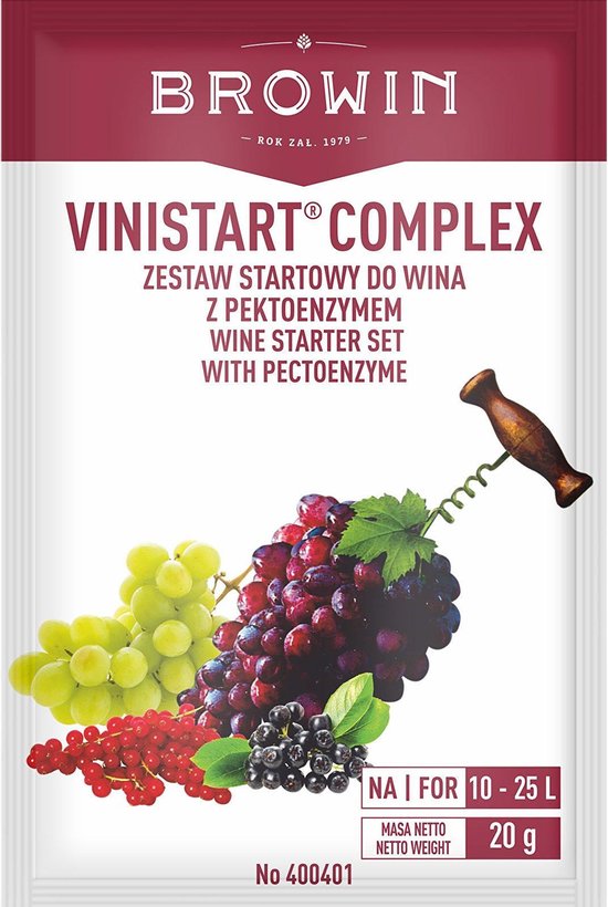Vinistart Complex gist voor fruitwijn tot 17% alcohol