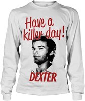 Dexter Longsleeve shirt -2XL- Have A Killer Day! Wit