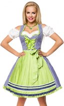 Dirndline Kostuum jurk -L- Traditional Dirndl Oktoberfest Groen/Blauw