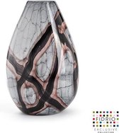 Design vaas Organic - Fidrio ONYX FLAME - glas, mondgeblazen bloemenvaas - hoogte 30 cm