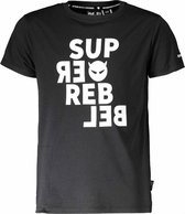 Super Rebel Kids T-Shirt Logo Print Zwart