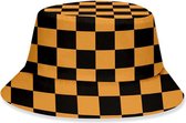 Bucket hat - Unisex - Emmerhoed - Oranje-Zwart geblokt