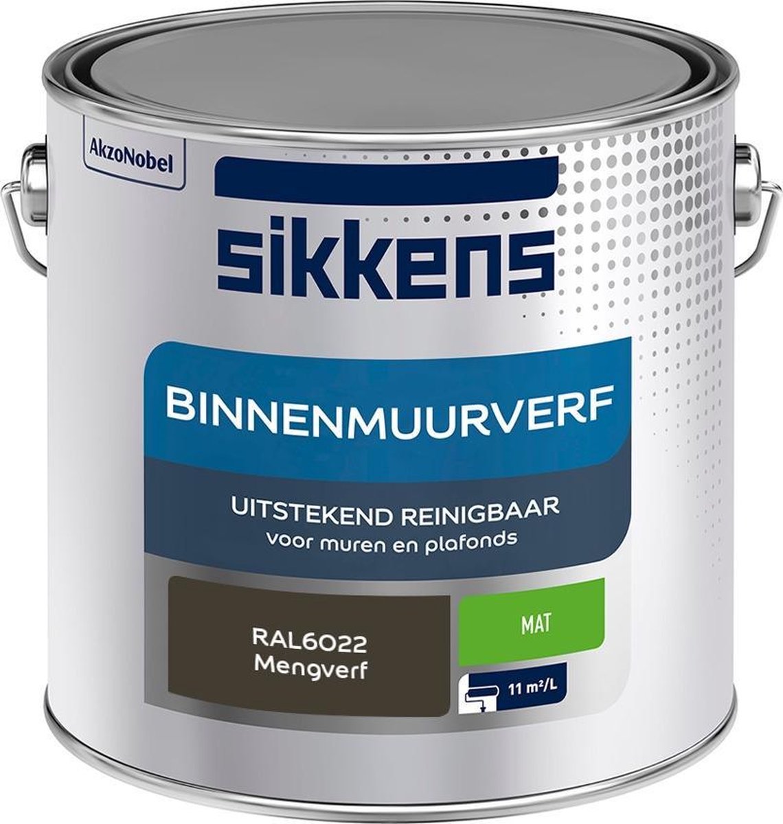 Sikkens Binnenmuurverf Muurverf Mengkleur Mat RAL6022 2.5L