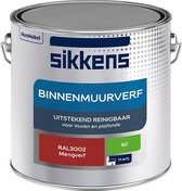 Sikkens - Binnenmuurverf - Muurverf - Mengkleur - Mat - RAL3002 - 2.5L