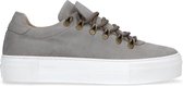 Manfield - Heren - Taupe nubuck sneakers met dubbele tong - Maat 44