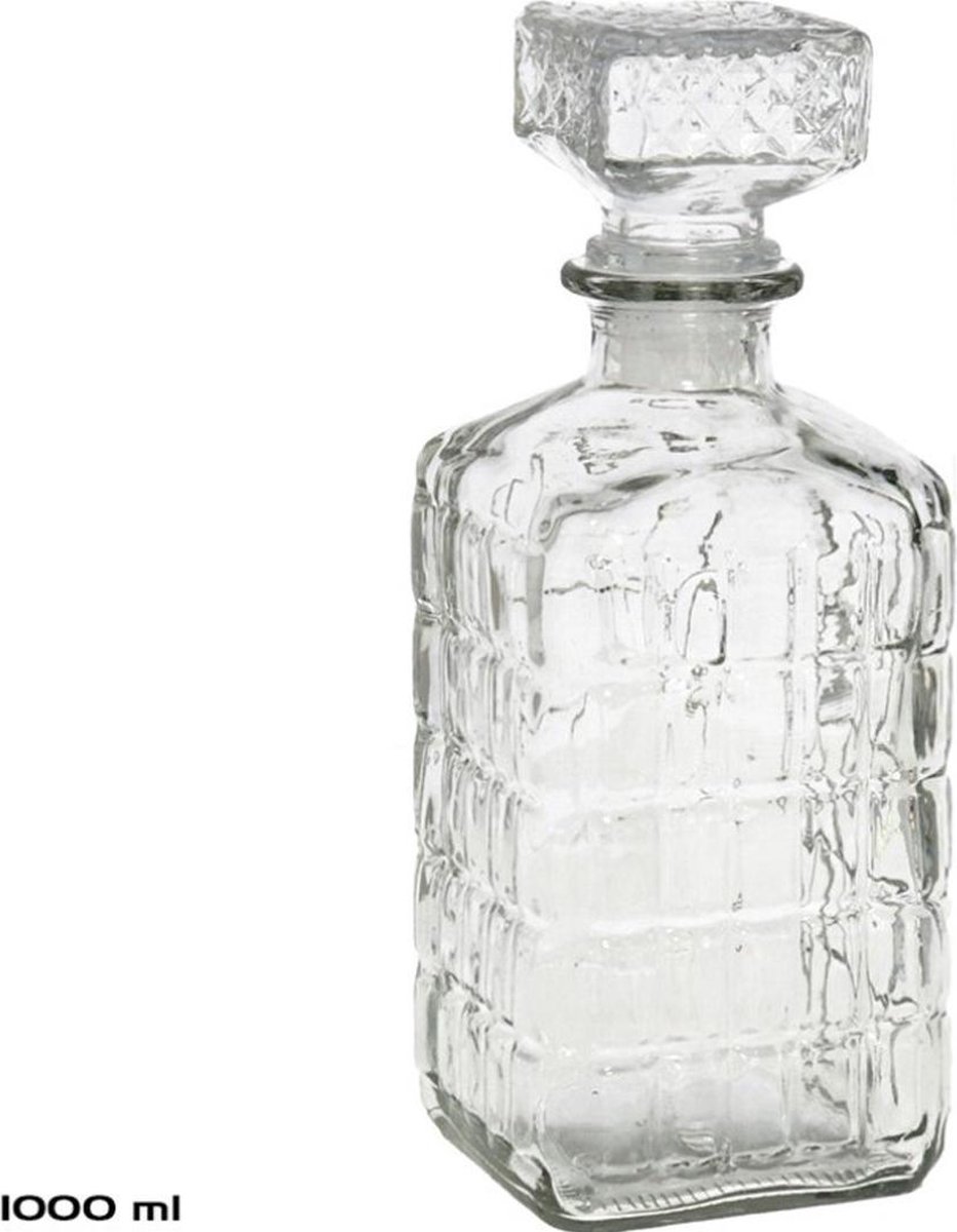 Glazen decoratie fles/karaf 1000 ml/9 x 25 cm voor water of likeuren |  bol.com