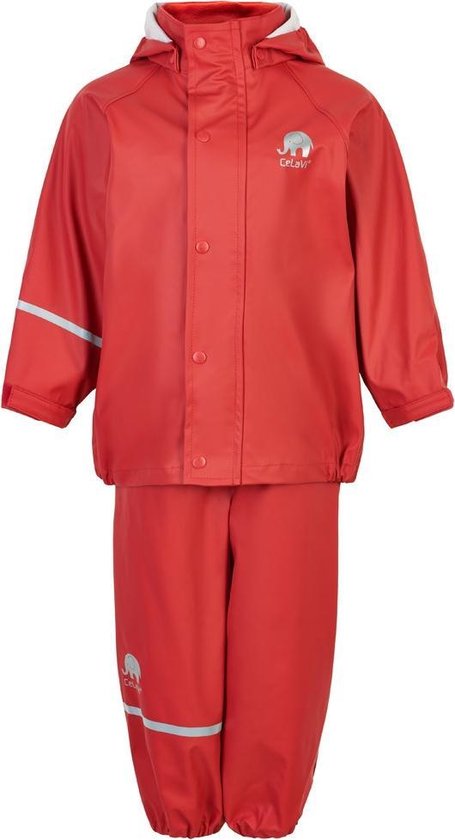 Celavi Rainsuit Basic Junior Polyester Rouge 2 pièces Taille 80