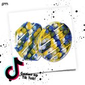 Pop it - Pop it Blauw-Wit-Geel - Pop it tie dye - Fidget pop it - POP IT! - Fidget