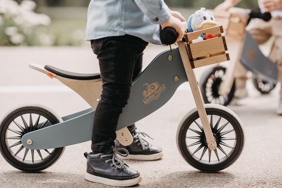 Kinderfeets 2-in-1 houten loopfiets & driewieler Tiny Tot Plus - Slate Blue — afbeelding 2