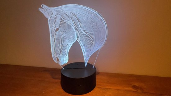 3D Nachtlamp Paard 7 kleuren LED licht Touchbediening