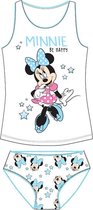 Minnie Mouse Kinder OndergoedSet Meisjes 2-delig Maat 128/134 Wit/Blauw met Ster