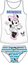 Minnie Mouse Kinder OndergoedSet Meisjes 2-delig Maat 104/110 Grijs/Blauw met streepjes
