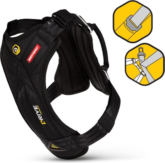 EzyDog Drive Honden Auto Tuigje Veiligheidsharnas 28 64cm Zwart bol