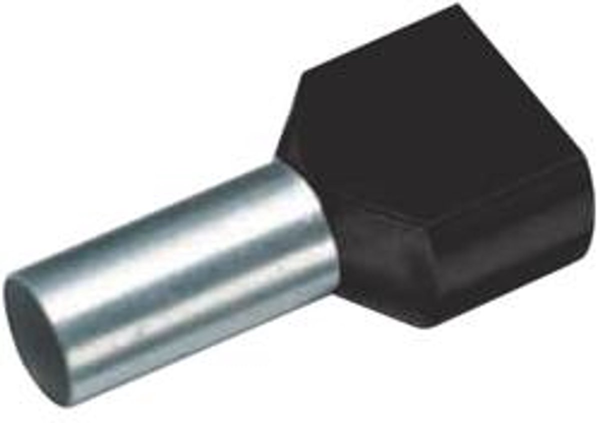 Cimco 18 2472 Dubbele adereindhulzen 1.50 mm² Deels geïsoleerd Zwart 100 stuk(s)