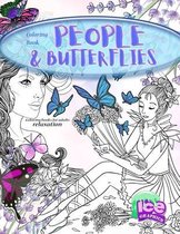 Coloring books for adults relaxation. People coloring book & Butterflies