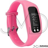 Jumada's Stappenteller - LCD Horloge - Armband - Tracker - Siliconen - Breed - Roze