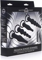 3X Premium Ringed Rimmers Anal Training Set - Black - Butt Plugs & Anal Dildos