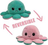 ProductzForYou Octopus knuffel - Mood knuffel - Omkeerbaar - Emotie knuffel- +1 GRATIS EXTRA KNUFFEL