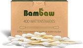 Bamboe Wattenstaafjes | 400 Stuks | Eco Wattenstaafjes | Houten Wattenstaafjes | Milieuvriendelijke Verpakking | Recyclebare & Biologisch Afbreekbare Wattenstaafjes | Bambaw