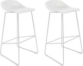 Barkruk Ellen wit Scandinavisch design 76 cm- barkrukken set van 2