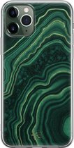 iPhone 11 Pro Max hoesje - Agate groen - Soft Case Telefoonhoesje - Print - Groen