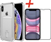 YPCd® Apple iPhone XR Pasjeshouder - Shock Case Transparant