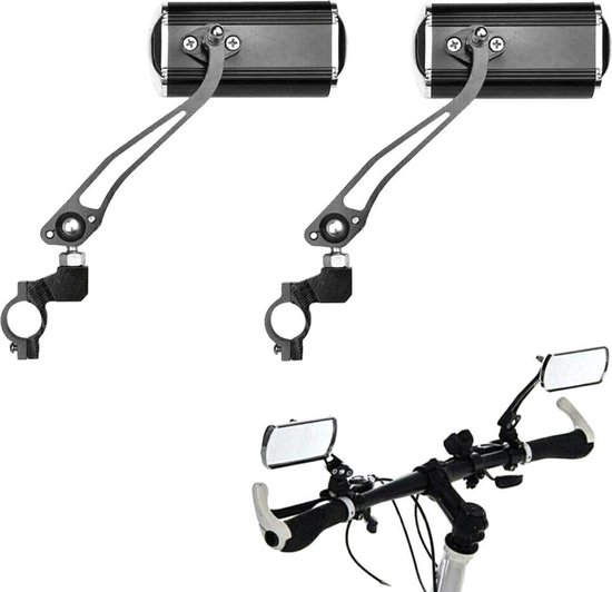 Fietsspiegels - 2 Stuks - Verstelbaar - 20-22 mm - Zwart | bol.com