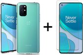 OnePlus 8T hoesje siliconen case transparant hoesjes cover hoes - 1x OnePlus 8T screenprotector