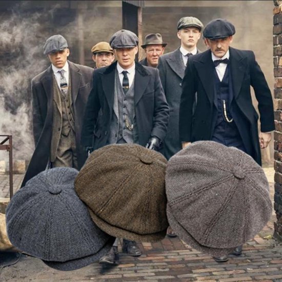 Peaky Blinders Cap - Flat Caps Heren - Heren Pet - Baret Heren - Heren Kleding - Tommy Shelby - Cadeau Man - Donker Grijs - One Size Peaky Blinders Cap - Flat Caps Heren - Heren Pet - Baret Heren - Heren Kleding - Tommy Shelby - Cadeau Man - Donker Grijs - One Size