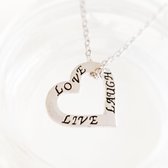 Ketting - Hart - Liefde - Valentijn - Hem en Haar - Love - Live - Laugh - Kado