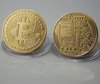 Bitcoin munt met hoesje - Goud