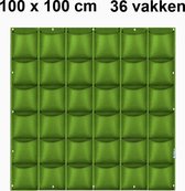 Verticale tuin met 36 grote vakken - 100cm x 100cm - verticale tuin - groen - groene wand - groene muur - verticale moestuin zakken - plantenhanger balkon - plantenbak - plantenzak