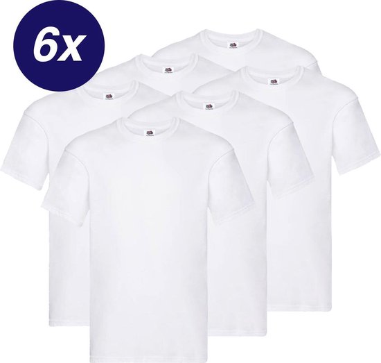 T-shirts Fruit of the Loom - T-shirts blanches - col rond - taille M - pack de 6