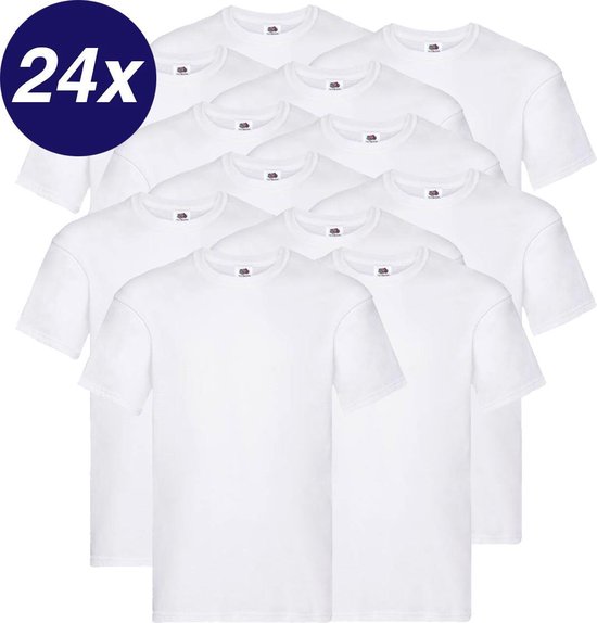 T-shirts Fruit of the Loom - T-shirts blanches - col rond - taille XL - pack de 24