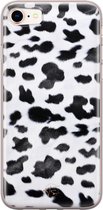 iPhone SE 2020 hoesje - Koeienprint - Soft Case Telefoonhoesje - Print - Zwart