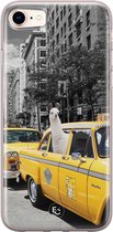 iPhone SE 2020 hoesje - Lama in taxi - Soft Case Telefoonhoesje - Print - Grijs