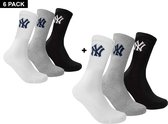 New York Yankees - 6-Pack Crew Socks - 6 Paar Sokken - 35 - 38 - Grijs/Wit/Zwart