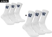 New York Yankees - 6-Pack Crew Socks - Crew Sokken - 27 - 30 - Wit